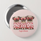 Möpsen und Kisses Valentinstag Mops Hunde Button (Vorne & Hinten)