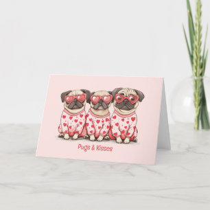 Möpsen und Kisses Valentinstag Mops Hunde Feiertagskarte