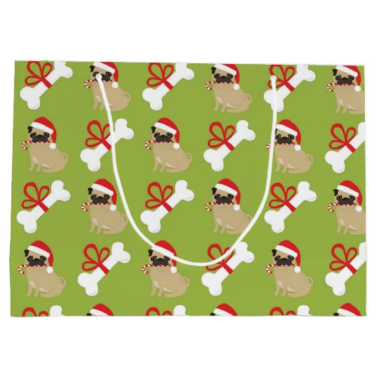 Möpsen und Knochen Große Geschenktüte (Rückseite)