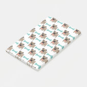 Möpsen und Knochen von niedlichem Cartoon Post-it Klebezettel (angewinkelt)