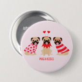 Möpsen und Küss Niedliche Mops Hunde Button (Vorne & Hinten)