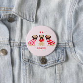 Möpsen und Küss Niedliche Mops Hunde Button (Beispiel)