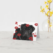 Möpsen und Küsse Karte (Gelbe Blume)