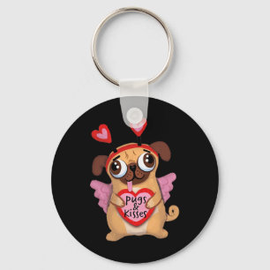 Möpsen Valentine Cupid Mops Kisses Valentine Mops  Schlüsselanhänger