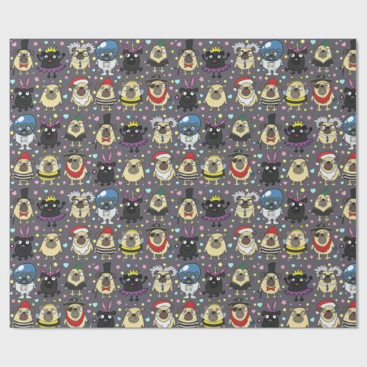 Möpsen von Kostümen Geschenkpapier (Flach)