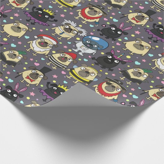 Möpsen von Kostümen Geschenkpapier (Ecke)