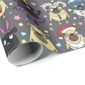 Möpsen von Kostümen Geschenkpapier (Rolleneckpunkt)