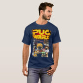 Möpsen Wars - Funny Mops Dog Sci-Fi Film Parody T-Shirt (Vorne ganz)