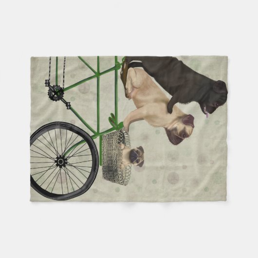 Möpsen zum Fahrrad Fleecedecke (Vorderseite (Horizontal))