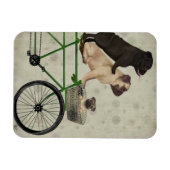 Möpsen zum Fahrrad Magnet (Horizontal)