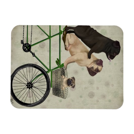 Möpsen zum Fahrrad Magnet (Horizontal)
