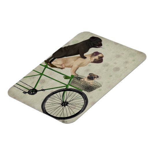 Möpsen zum Fahrrad Magnet (Linke Seite)