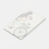 Möpsen zum Fahrrad Post-it Klebezettel (angewinkelt)