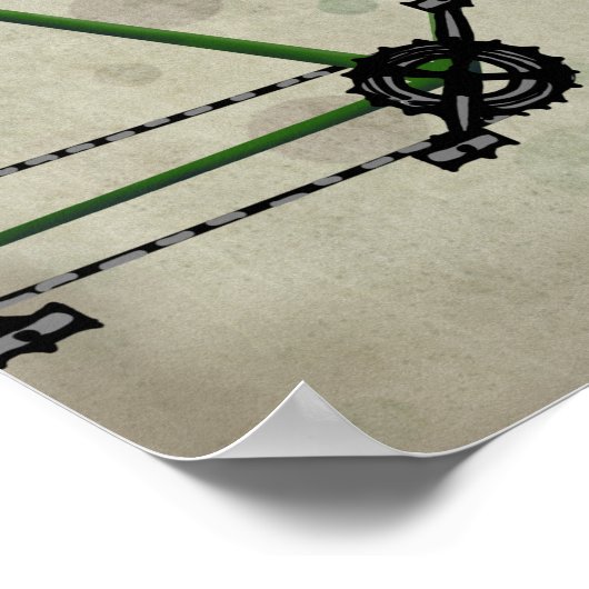 Möpsen zum Fahrrad Poster (Ecke)