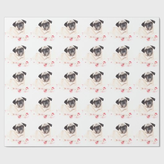 Mopsgesicht Geschenkpapier (Flach)