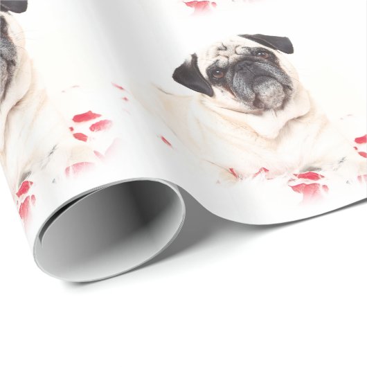 Mopsgesicht Geschenkpapier (Rolleneckpunkt)