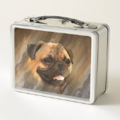 Mopsgesicht Metall Lunch Box (Rückseite)