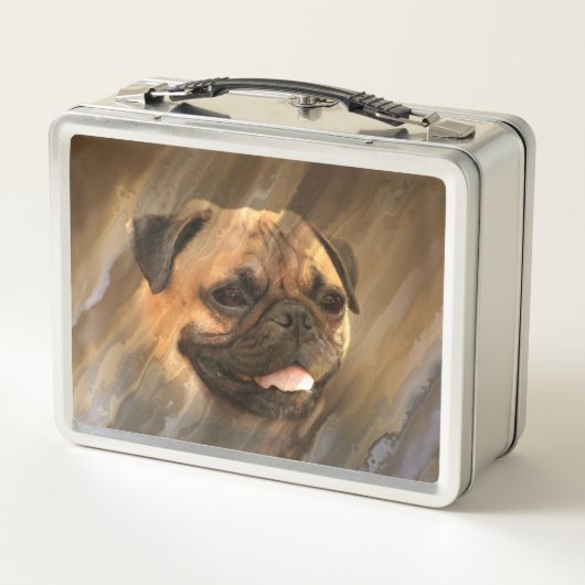 Mopsgesicht Metall Lunch Box (Rückseite)