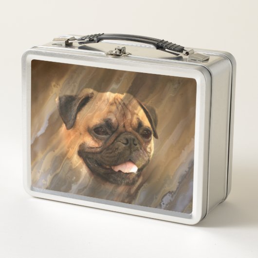 Mopsgesicht Metall Lunch Box (Vorderseite)