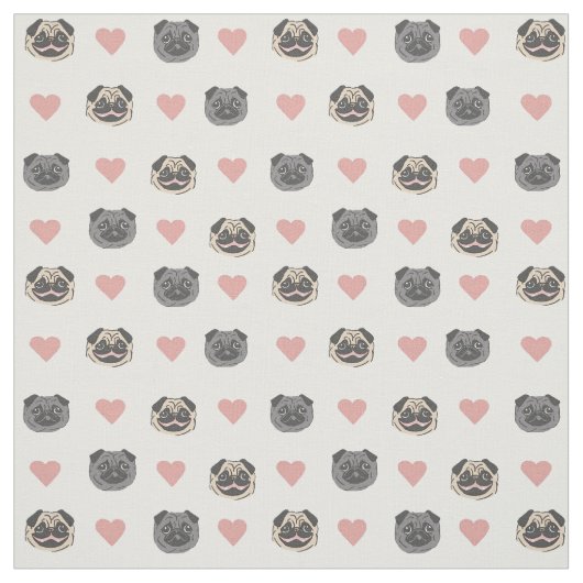 Mopsherz Stoff (Muster)