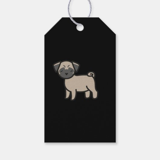 Mopshund Cartoon Geschenkanhänger (Vorderseite)