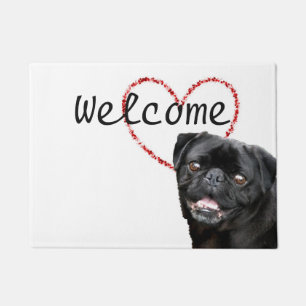 Mopshund des Valentines Fußmatte