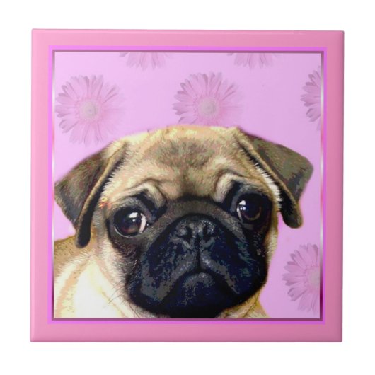 Mopshund Fliese (Vorderseite)