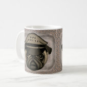Mopshund-Polizei-Tasse Kaffeetasse (Vorderseite Links)