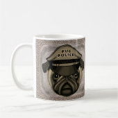 Mopshund-Polizei-Tasse Kaffeetasse (Links)