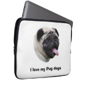 Mopshundehaustier-Fotoporträt Laptopschutzhülle (Vorne Rechts)