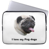 Mopshundehaustier-Fotoporträt Laptopschutzhülle (Vorderseite)