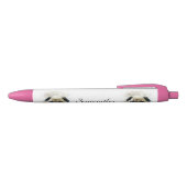 Mopshunderoter personalisierter Stift (Oberseite)
