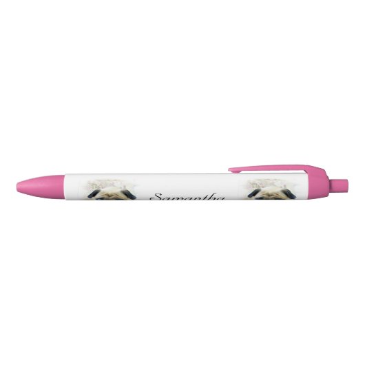 Mopshunderoter personalisierter Stift (Oberseite)