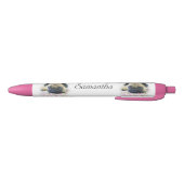 Mopshunderoter personalisierter Stift (Unterseite)