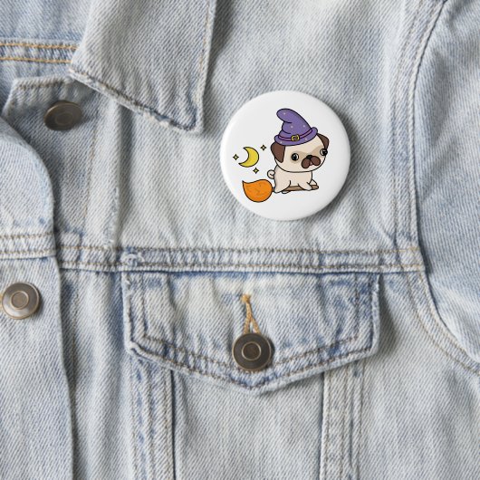 Mopsige Hexen-Taste Button (Beispiel)
