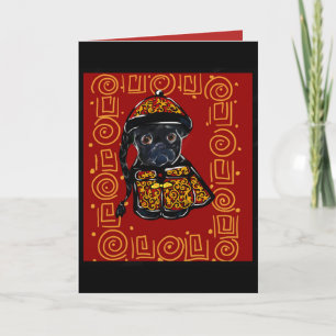 Mopsjahr des Hundes Feiertagskarte