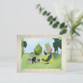 Mopsjunge Postkarte (Stehend Vorderseite)