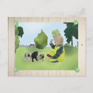 Mopsjunge Postkarte