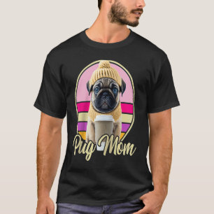 Mopskostüm für Mütter Retro-Shirt für Hundebesitze T-Shirt