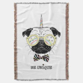 MopsUnicorn | ist einzigartig Decke (Vorderseite Vertikal)