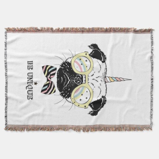 MopsUnicorn | ist einzigartig Decke (Vorderseite)