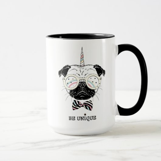 MopsUnicorn | ist einzigartig Tasse (Rechts)