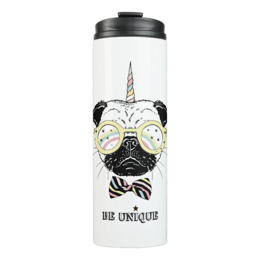 MopsUnicorn | ist einzigartig Thermosbecher (Vorderseite)