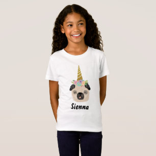 Mopsunicorn-kleines Mädchen-Geburtstags-Party T-Shirt