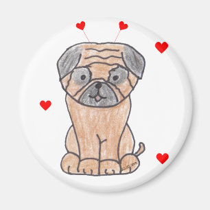 Mopsvalentine-Ohren Magnet