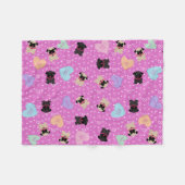 Mopsvalentine-Süßigkeits-Herzen Fleecedecke (Vorderseite (Horizontal))