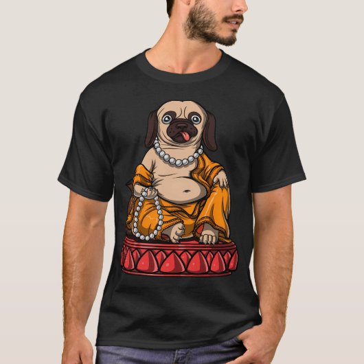 Mopswarzen Meditation T-Shirt (Vorderseite)