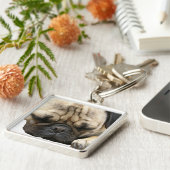 Mopswelpe Schlüsselanhänger (Seite)