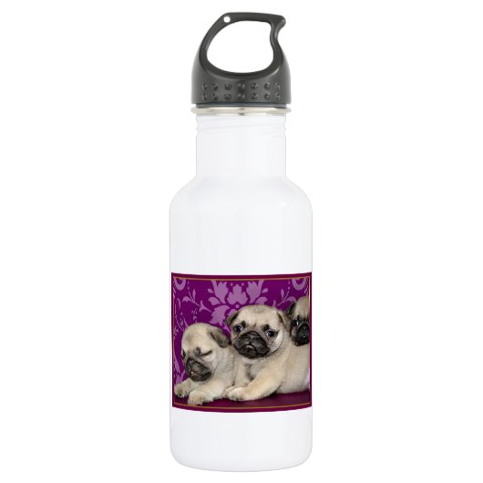 Mopswelpenhund Trinkflasche (Vorderseite)