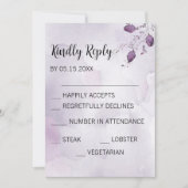 Morada Wedding RSVP Cards Einladung (Vorderseite)